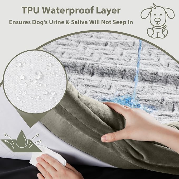 WNPETHOME XXL Extra Large Dog Bed, Washable Dog Couch with Removable Waterproof Cover, Orthopedic Large Pet Sofa Bed with Bolster Sides for Sleeping-Mewly Pet