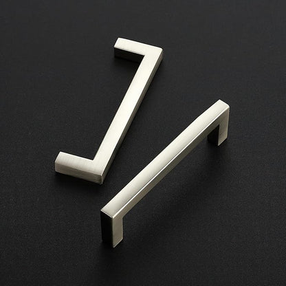 Ravinte 5 Pack Solid 3-1/2 Inch Center to Center Slim Square Bar Drawer Handles Cabinet Hardware - Brushed Nickel Kitchen Pulls