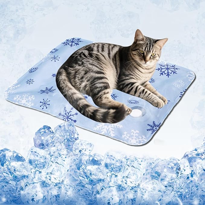 Dog Cooling Mat, Cooling Mat for Dogs & Cats, Provides Instant Relief for Small, Medium, Large Dogs, Washable, Non-Slip Design, Perfect for Hot Summer Days to Keep Pets Comfortable (S 16''*20'')-Mewly Pet