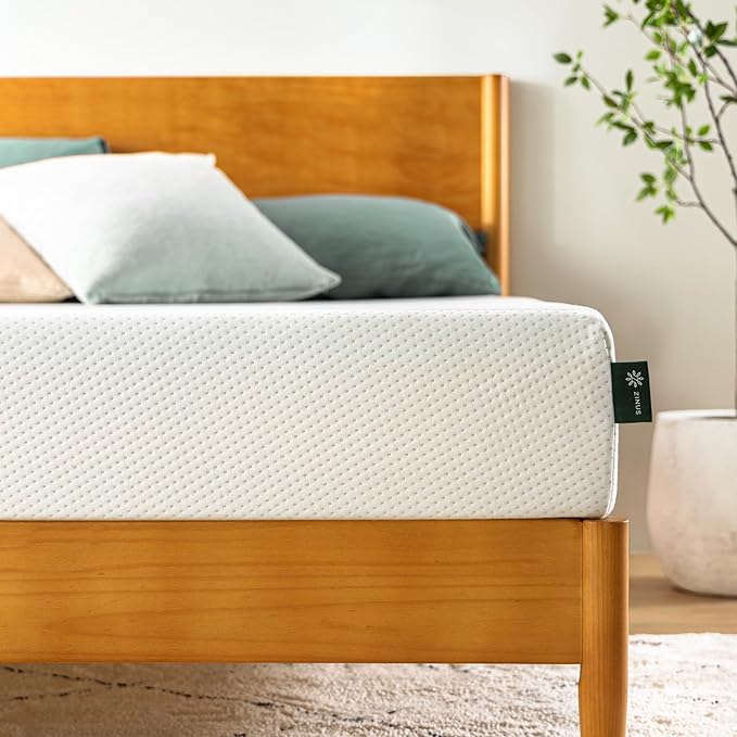 ZINUS 8 Inch Short Queen Green Tea Memory Foam Mattress [New Version], Fiberglass free, Medium Firm Feel, Zoned Pressure Relief, Certified Safe Foams & Fabric, Mattress in A Box