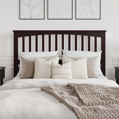 AFI, Mission Queen Solid Wood Headboard with Attachable Charger, Espresso