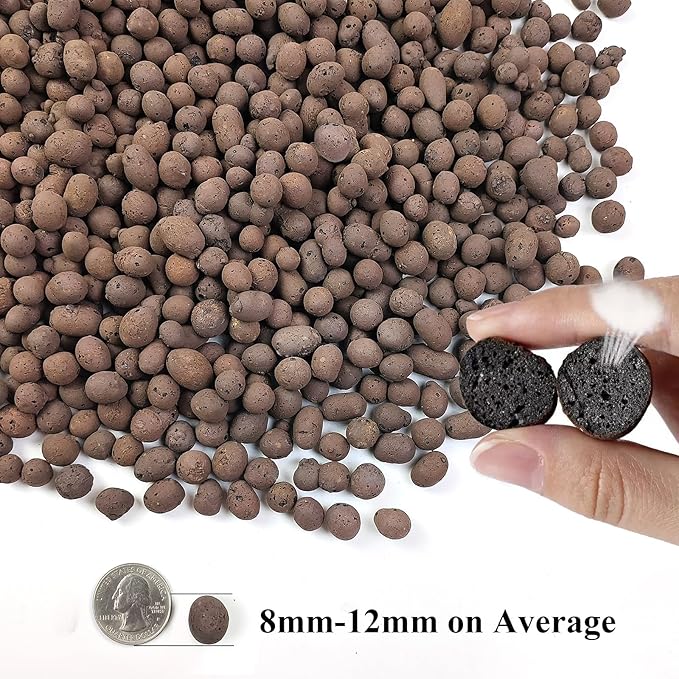 2 lbs Clay Pebbles for Plants, 8-12 mm Leca Clay Balls for Indoor Plants, Orchid Potting Mixes, Hydroponic Growing, Aquaponics, Potted Top Dressing and Drainage-Mewly Pet