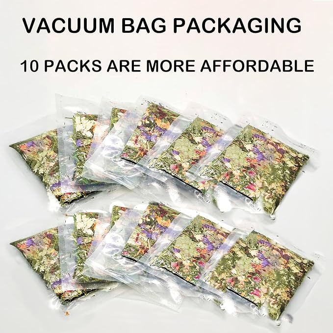 Rabbit Toys 10 Pack Bunny Toys Bunny Chew Toy Guinea Pig Treats Timothy Hay Toy Chips with Herbal Flowers Timothy Hay Grass Hamster Snacks Chinchillas Gerbils for Small Animals Teeth-Mewly Pet