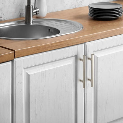 JOY DECOR 5 Pack Cabinet Handles, Brushed Nickel Cabinet Pulls, 4 in Hole Center Kitchen Cabinet Handles, Stainless Steel T Bar Handles for Dresser Drawers