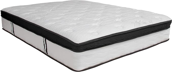 Flash Furniture Capri Comfortable Sleep 12 Inch CertiPUR-US Certified Memory Foam & Pocket Spring Mattress, Full Mattress in a Box White