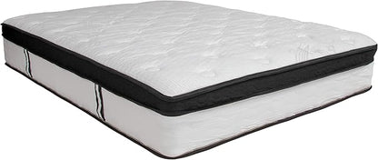 Flash Furniture Capri Comfortable Sleep 12 Inch CertiPUR-US Certified Memory Foam & Pocket Spring Mattress, Full Mattress in a Box White