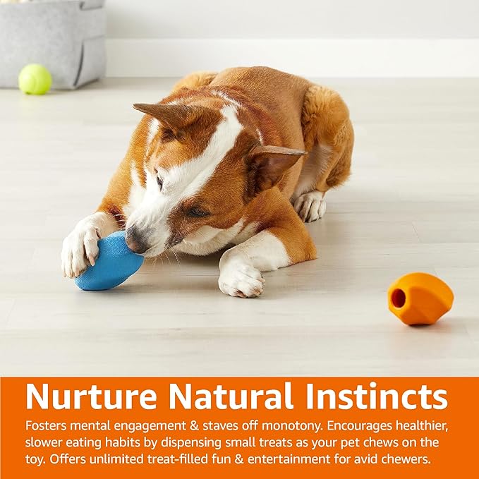 Amazon Basics Interactive Dog Treat Dispensing Enrichment Chew Toy, Medium, Multi Color, 2-Pack-Mewly Pet