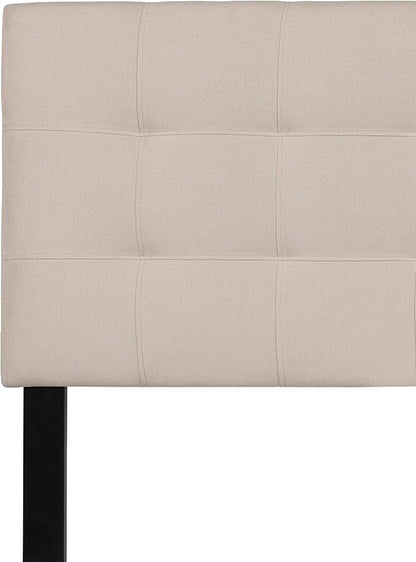 Flash Furniture Bedford Tufted Upholstered King Size Headboard in Beige Fabric