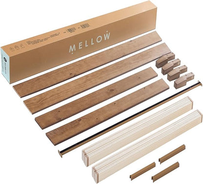 Mellow Naturalista Grand - 12 Inch Solid Wood Platform Bed with Wooden Slats - No Box Spring Needed - King (Natural Pine)