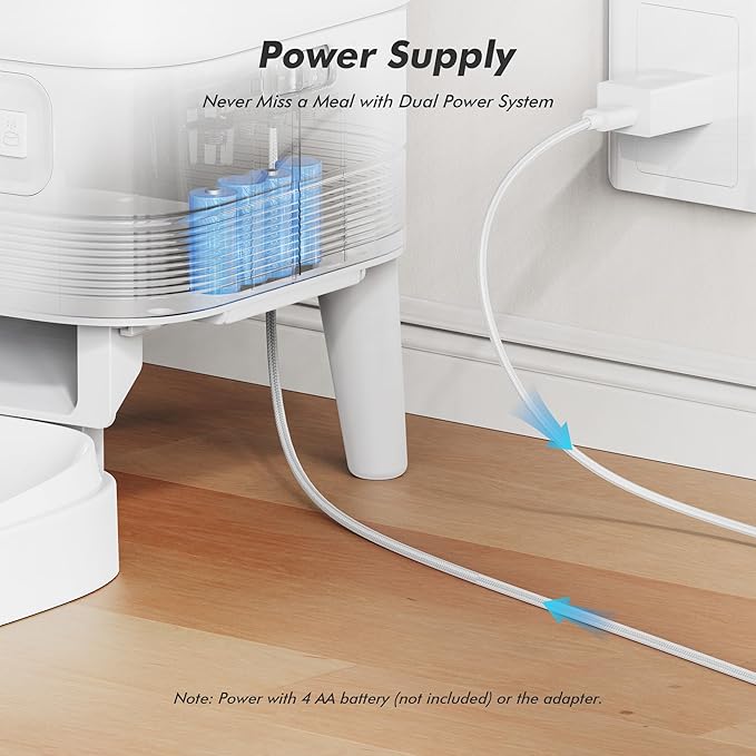 Automatic Cat Feeder - Nityers 4L Timed Cat Dry Food Dispenser, Programmable Portion Size,1-6 Meals Per Day, Dual Power Supply, Detachable Washable, Auto Pet Feeder for Cats and Small Dogs-Mewly Pet