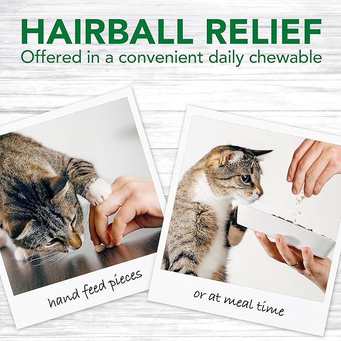 Vet’s Best Cat Hairball Relief Digestive Aid, Vet Formulated Hairball Support Remedy, Hairball Relief for Cats, Classic Chicken Flavor, 60 Chewable Tablets-Mewly Pet