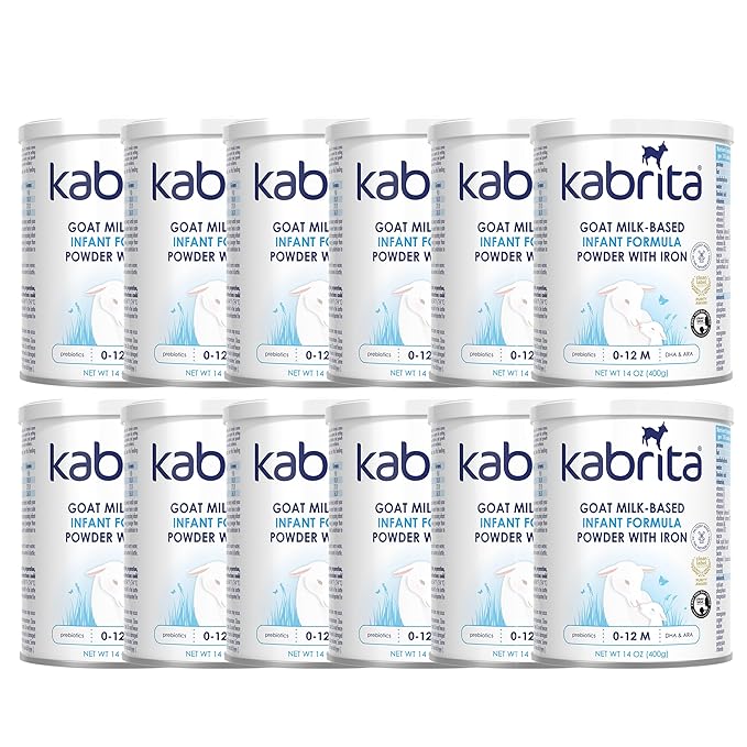 Kabrita Goat Milk Infant Formula - Easy to Digest Baby Formula 0-12 Months - Contains Prebiotics, Iron, DHA, Non-GMO - Gentle on Sensitive Tummies - Formula Supporting Gut Health & Sleep - 14oz (Pack of 12)-Mewly Pet