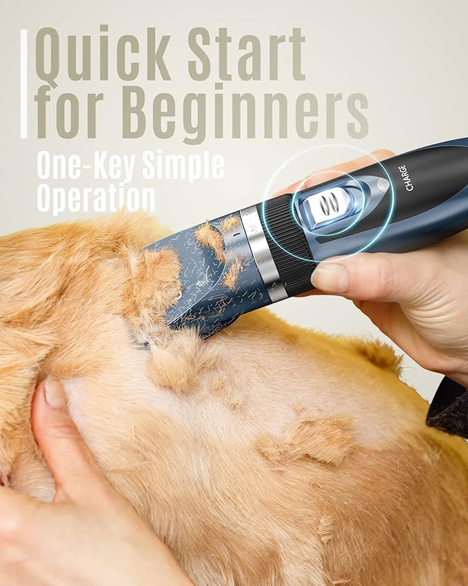 oneisall Dog Shaver Clippers Low Noise Rechargeable Cordless Electric Quiet Hair Clippers Set for Dogs Cats Pets-Mewly Pet