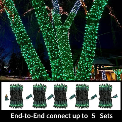 LAMPHOME St. Patrick's Day Mini String Lights, Super-Bright Extendable Green Christmas Lights Decoration 100Lights 19.6ft UL Certified Mini Bulb String Lights Set for Outdoor Christmas Tree Decor
