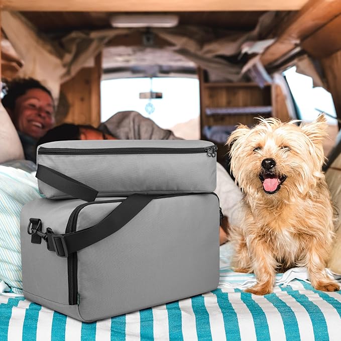 Beautyflier Pet Grooming Supplies Organizer, Protective Tote Bag Case for Pet Grooming Kit & Vacuum Suction Dogs Cats Hair, Travel Pouch Bag for Pet Dog Grooming Vacuum Kit, Bag Only (Gray)-Mewly Pet