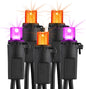 Brizled Halloween String Lights, 33ft 100 LED Purple & Orange String Lights 5MM Wide Angle Gentle Twinkle Halloween Light, 120V UL Certified Connectable Orange Light for Home Tree Party Decorations