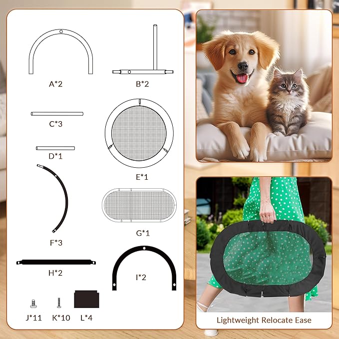 Defined Deco 2 Tier Elevated Cat Hammock Bed, Furniture Cat Bed Breathable Comfortable, Raised Cool Ca t Hammock for Indoor Cats, with Removable Mesh and Steel Frame for Summer-Mewly Pet