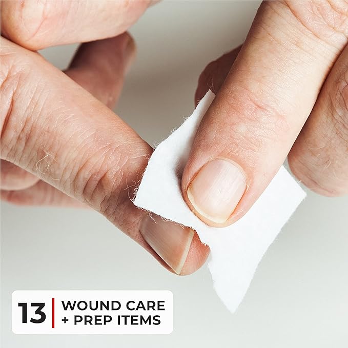 Thrive Mini Emergency Kit & First Aid Pouch - College Dorm Sick Kit - 66 Piece Set - Waterproof Rip-Stop Nylon Pouch with Multi-Size Bandages, Wipes & Safety Pins-Mewly Pet