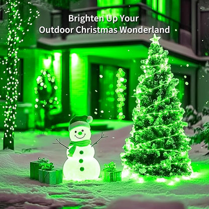 JMEXSUSS 4 Pack 50 LED Green Fairy Lights Battery Operated: 16.1ft Christmas Fairy Lights Indoor Outdoor Waterproof for Bedroom Garden Party Decorations