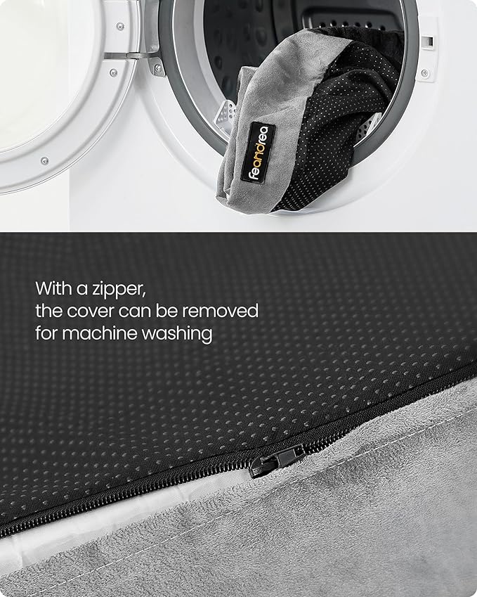 Feandrea Orthopedic Dog Bed, Large Dog Bed Waterproof, Removable Washable Cover Sofa with Non-Slip Bottom, Raised Edges, 48 x 33 x 8 Inches, Light Gray UPGW078G02V1-Mewly Pet