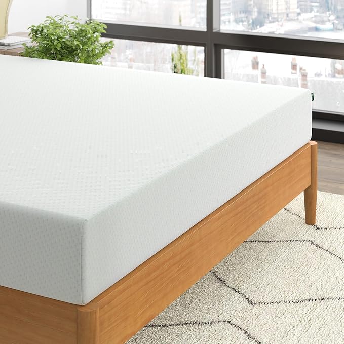 ZINUS 8 Inch Green Tea Memory Foam Mattress, Full, Fiberglass Free, Patented Custom Contour Support, Sturdy Base Foam, CertiPUR-US Certified, Mattress in A Box, White