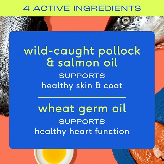 Native Pet Omega Oil for Dogs - Dog Fish Oil Supplements & Calming Chews | Dogs Anxiety Relief Treats & Dog Relaxants | 8 Oz. & 60 Chews-Mewly Pet