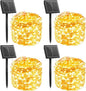 Minetom Solar String Lights, 4 Packs Total 132Ft 400 LED Solar Fairy Lights, Waterproof Solar Lights for Outside Patio Yard Tree Wedding Christmas, Warm White