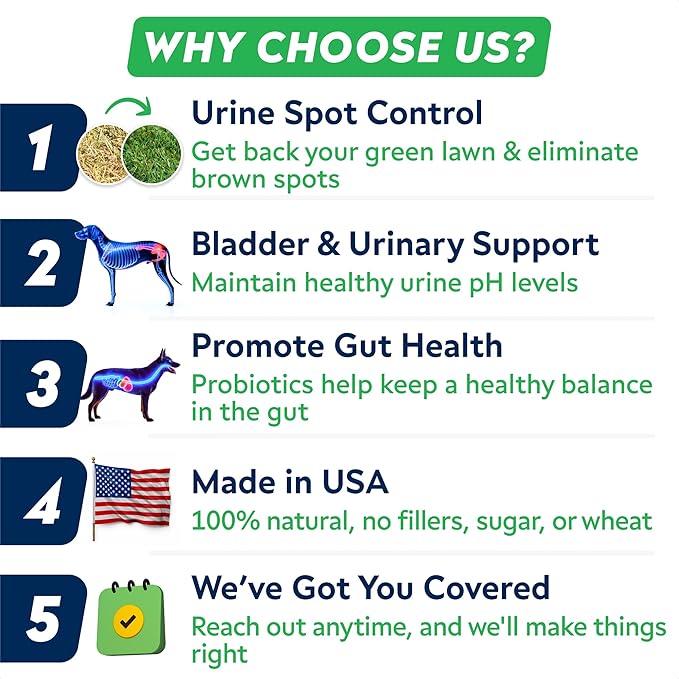 STRELLALAB Green Grass Dog Chews - Dog Pee Grass Helper - Supplement Urine Neutralizer for Grass Burn Spots - Grass Treatment for Pet Urine - Pee Lawn Repair Treats with Probiotics - Made in USA-Mewly Pet