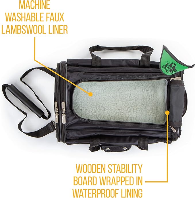 Sherpa on Wheels Indoor Pet Dog Carrier, Black Large for All Breed Sizes-Mewly Pet