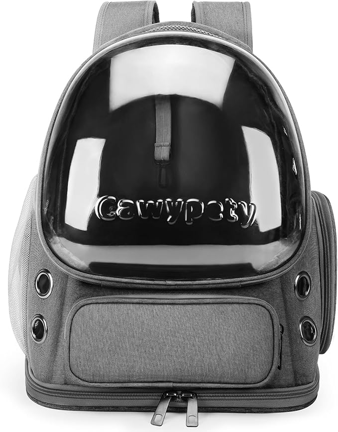 Cat Backpack Carrier, Breathable Cat Carrier Large Space Bubble Pet Backpack for Kitty Small Dog up to 12lbs, Transparent & Foldable Pet Carrier for Travel Hiking-Mewly Pet