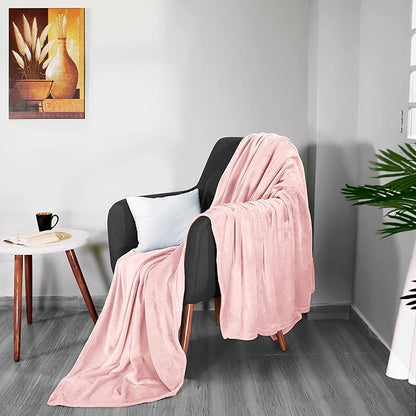 Utopia Bedding Fleece Blanket King Size Pink 300GSM Luxury Fuzzy Soft Anti-Static Microfiber Bed Blanket (90x102 Inch)