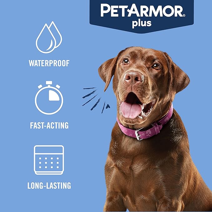 PetArmor Plus Flea and Tick Prevention for Dogs, Dog Flea and Tick Treatment, 12 Doses, Waterproof Topical, Fast Acting, X-Large Dogs (89-132 lbs)-Mewly Pet