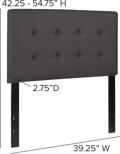Flash Furniture Lennox Tufted Upholstered Twin Size Headboard in Gray Vinyl