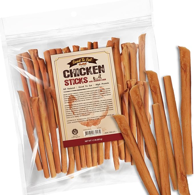 Gootoe Chicken Dog Treats – Chicken Sticks with Chicken Liver 1.5 lb – All Natural, Grain-Free, Low Fat, Premium Training Chews, Healthy & Easily Digestible-Mewly Pet