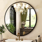 HARRITPURE Round Mirror 19.6 Black Wall Mounted Circle Mirrors Vanity Mirror with Brushed Aluminum Alloy Frame Modern Decoration for Bathroom, Living Room, Vanity, Bedroom, Entryway