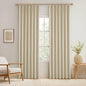 KangBang Extra Wide Pinch Pleated Blackout Curtains 84 Inch Length 2 Panels Set, Thermal Insulated Linen Curtains for Sliding Door Living Room, Rustic Pleat Draperies with Hooks,60x84, Natural Beige