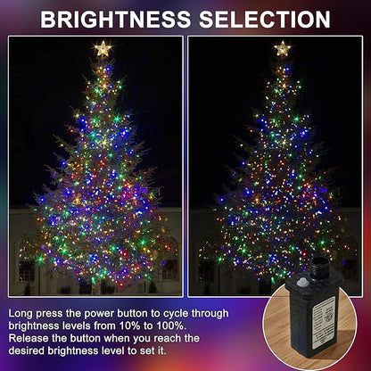 Christmas Light 500 LEDs 172ft Green Cable Wire Fairy String Twinkle Lights Plug in 12 Modes for Xmas Tree, Party, Indoor,Outdoor, Garden, Wedding, Home Decoration (Multi Color)