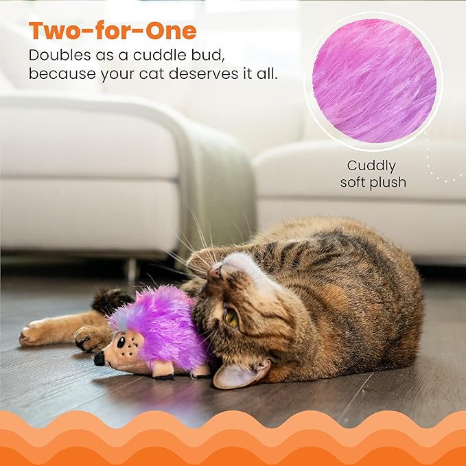 Catstages Catnip Plushies Hedgehog Multicolored Plush Catnip Cat Toy-Mewly Pet