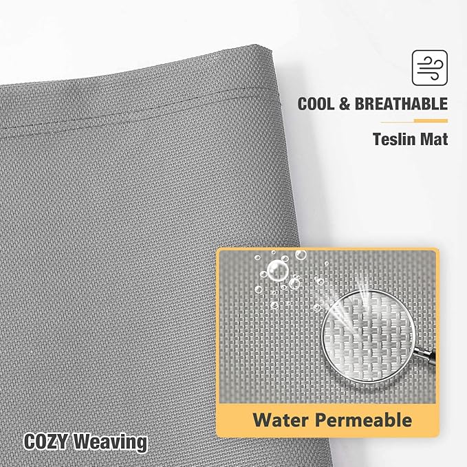 Veehoo Chew Proof Elevated Dog Bed - Cooling Raised Pet Cot - Silver Aluminum Frame and Durable Textilene Mesh Fabric, Unique Designed No-Slip Feet for Indoor or Outdoor Use, Grey, Large, CWC2003-Mewly Pet