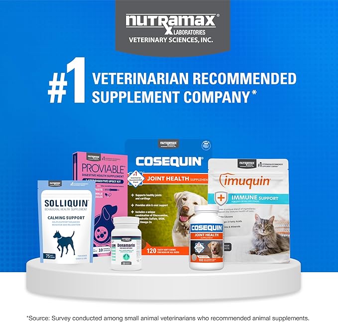 Nutramax Cosequin for Cats Joint Health Supplement, Contains Glucosamine for Cats, Plus Chondroitin and Omega-3s, Supports Joint and Skin and Coat Health, Soft Chews, 60 Count-Mewly Pet