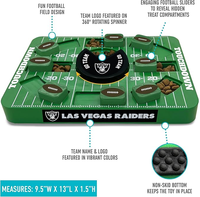 Pets First NFL Las Vegas Raiders Large Puzzle Toy - New Large Size, Interactive Treat Toy, Dog Slow Feeding Puzzle-Mewly Pet
