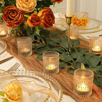 24 Pcs Votive Candle Holders, Clear Glass Candle Holders Bulk for Table Centerpiece, Tea Lights Candle Holders for Wedding Shower, Party and Home Decor