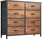 YITAHOME 8 Drawers Fabric Dresser, Furniture Storage Tower Cabinet, Organizer for Living Room, Hallway, Closet, Sturdy Steel Frame, Wooden Top, Easy-to-Pull Fabric Bins