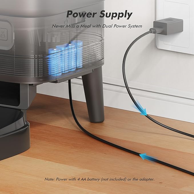 Automatic Cat Feeder - Nityers 4L Timed Cat Dry Food Dispenser, Programmable Portion Size,1-6 Meals Per Day, Dual Power Supply, Detachable Washable, Auto Pet Feeder for Cats and Small Dogs-Mewly Pet