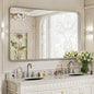 VooBang Bathroom Mirror 30x56 inch, Silver Gorgeous Deep Frame Wall Mirror with Shatterproof Tempered Glass, Modern Bathroom Vanity Mirror for Over Sink Hanging Horizontal or Vertical, Silver