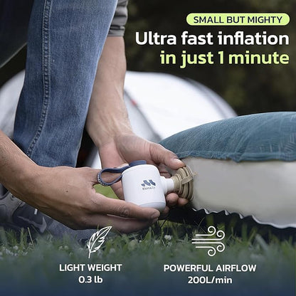 Woowind Electric Air Pump, Cordless Air Mattress Pump for Pool Floats, Swimming Rings, Air Bed, Air Sofa, Rechargeable Battery Powered