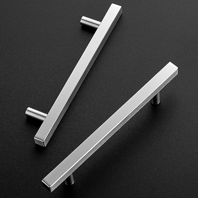 Ravinte Brushed Nickel Cabinet Handles 15 Pack 5 inch Satin Nickel Square Cabinet Pulls Silver Hardware for Kitchen Cabinets Modern Cabinet Pulls 7-3/8 inch Overall Length Stainless Steel Drawer Pulls