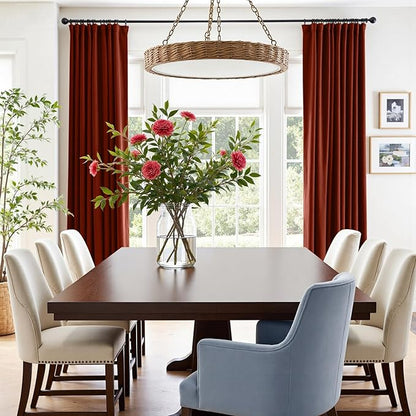 Lazzzy Velvet Blackout Curtains Thermal Insulated Room Window Drapes Super Soft Luxury Curtains for Living Room Bedroom Rod Pocket 2 Panels, Rust Red, 52" W x 108" L