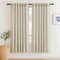 RYB HOME Linen Textured Semi Sheer Curtains Light Filtering Airy Solid Sheer Window Curtains for Bedroom Bathroom Dining Kids Nursery, Linen, W 52 x L 72 inch, 2 Panels