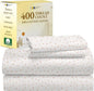 California Design Den Deep Pocket Twin Sheets Set - 400 Thread Count Sateen, Natural 100% Cotton Sheets, Cooling and Durable Bedding Set - Soft Floral